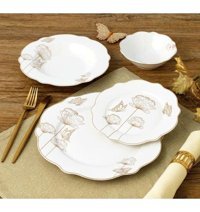 Roy King Cammelia 24 Parça 6 Kişilik Bone China Porselen Yuvarlak Yemek Takımı