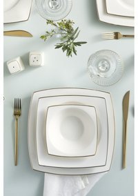 Karaca Jamie 57 Parça 12 Kişilik Bone China Porselen Kare Yemek Takımı