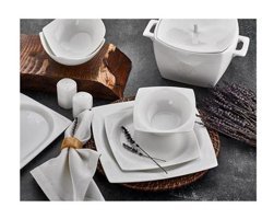 Aryıldız 45003 60 Parça 12 Kişilik Porselen Kare Yemek Takımı