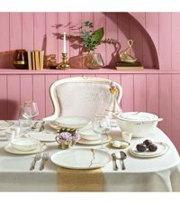 Pierre Cardin Marble 60 Parça 12 Kişilik Porselen Yuvarlak Yemek Takımı