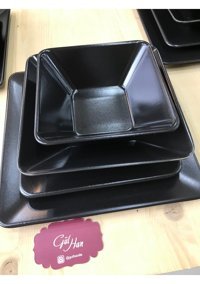 Keramika 24 Parça 6 Kişilik Stoneware Kare Yemek Takımı