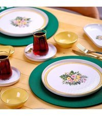 Glore Hermina 24 Parça 6 Kişilik Porselen Yuvarlak Yemek Takımı