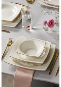 Karaca Blaine 24 Parça 6 Kişilik Bone Kare Yemek Takımı
