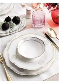 Pierre Cardin Arlene 60 Parça 12 Kişilik Porselen Yuvarlak Yemek Takımı