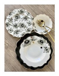 Pink & More 24 Parça 6 Kişilik Porselen Yuvarlak Yemek Takımı