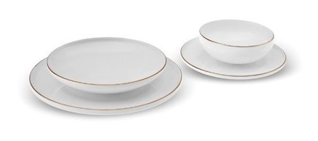 Karaca Streamline 24 Parça 6 Kişilik Bone Yuvarlak Yemek Takımı