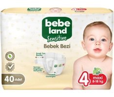 Bebeland 4 Numara Bantlı Bebek Bezi 40'lı