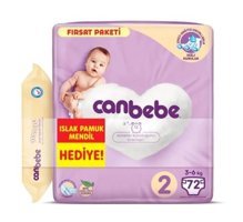 Canbebe 2 Numara Bantlı Bebek Bezi 72'li