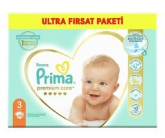 Prima Premium Care 3 Numara Bantlı Bebek Bezi 96'lı