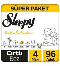 Sleepy Extra 4 Numara Bantlı Bebek Bezi 96'lı