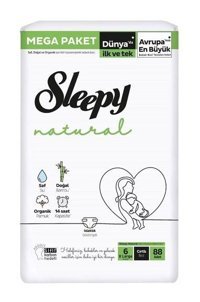 Sleepy Natural 6 Numara Bantlı Bebek Bezi 88'li