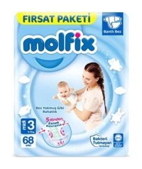 Molfix 1 Numara Bantlı Bebek Bezi 68'li