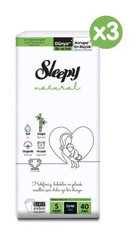 Sleepy Natural 5 Numara Bantlı Bebek Bezi 120'li