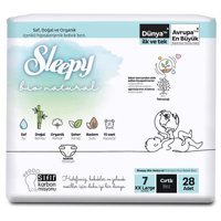Sleepy Bio Natural 7 Numara Bantlı Bebek Bezi 28'li
