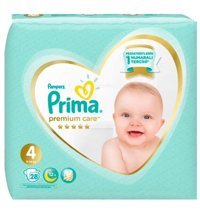 Prima Premium Care 4 Numara Bantlı Bebek Bezi 28'li