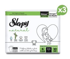 Sleepy Natural 6 Numara Bantlı Bebek Bezi 96'lı