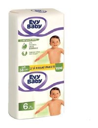 Evy Baby 6 Numara Bantlı Bebek Bezi 2x38'li