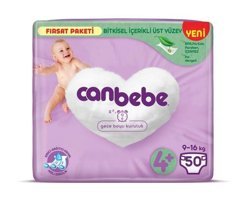 Canbebe 4+ Numara Bantlı Bebek Bezi 300'lü