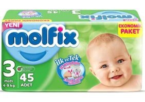 Molfix 3 Numara Bantlı Bebek Bezi 45'li