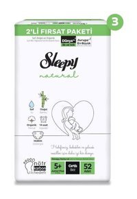 Sleepy Natural 5+ Numara Bantlı Bebek Bezi 156'lı