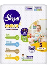 Sleepy Extra 5 Numara Bantlı Bebek Bezi 3x80'li
