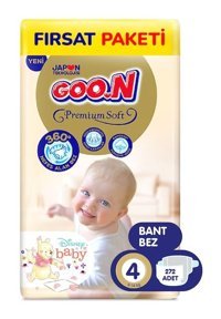 Goon Premium Soft 4 Numara Bantlı Bebek Bezi 272'li