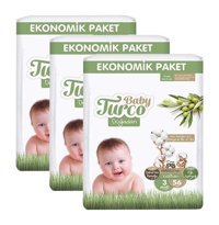 Baby Turco Doğadan 3 Numara Bantlı Bebek Bezi 3x56'lı