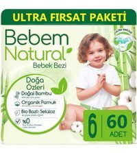 Bebem Natural 6 Numara Bantlı Bebek Bezi 360'lı