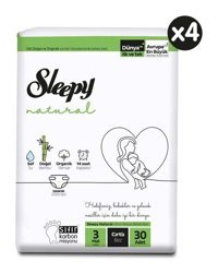 Sleepy Natural 3 Numara Bantlı Bebek Bezi 120'li