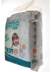 Gizmo Baby 6 Numara Bantlı Bebek Bezi 20'li