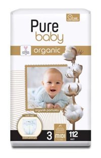 Pure Baby 3 Numara Bantlı Bebek Bezi 112'li