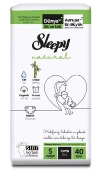 Sleepy Natural 5 Numara Bantlı Bebek Bezi 40'lı