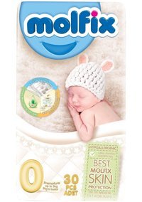 Molfix 0 Numara Bantlı Bebek Bezi 60'lı
