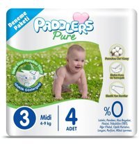 Paddlers Pure 3 Numara Bantlı Bebek Bezi 4'lü