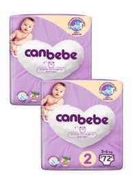 Canbebe 2 Numara Bantlı Bebek Bezi 2x72'li