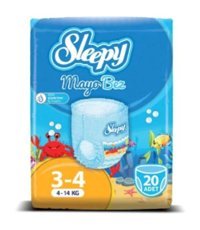 Sleepy 3 - 4 Numara Külot Bebek Bezi 3x20'li