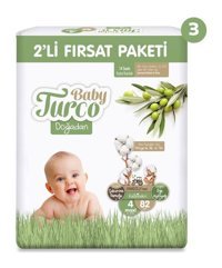 Baby Turco Doğadan 4 Numara Bantlı Bebek Bezi 246'lı