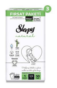 Sleepy Natural 1 Numara Bantlı Bebek Bezi 150'li
