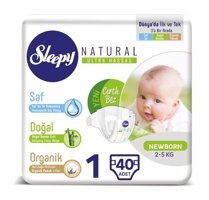 Sleepy Natural 1 Numara Bantlı Bebek Bezi 40'lı