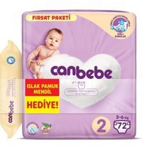 Canbebe 2 Numara Bantlı Bebek Bezi 288'li