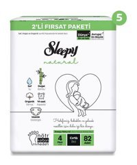 Sleepy Natural 4 Numara Bantlı Bebek Bezi 410'lu