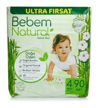 Bebem Natural 4 Numara Bantlı Bebek Bezi 90'lı