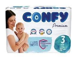 Confy Premium 3 Numara Bantlı Bebek Bezi 32'li