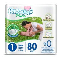 Paddlers Pure 1 Numara Bantlı Bebek Bezi 80'li