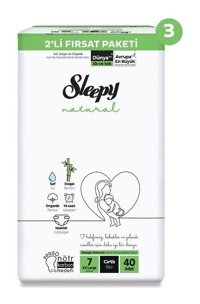 Sleepy Natural 7 Numara Bantlı Bebek Bezi 120'li