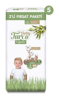 Baby Turco Doğadan 7 Numara Bantlı Bebek Bezi 200'lü