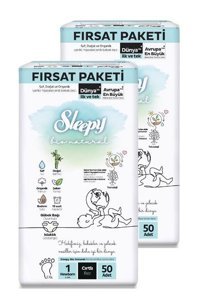 Sleepy Bio Natural 1 Numara Bantlı Bebek Bezi 100'lü