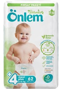Önlem Botanika 4+ Numara Bantlı Bebek Bezi 4x62'li