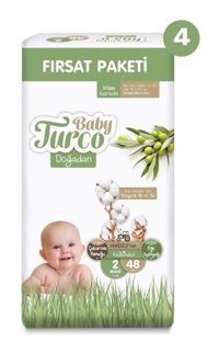 Baby Turco Doğadan 2 Numara Bantlı Bebek Bezi 192'li