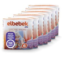 Elbebek Elite 6 Numara Bantlı Bebek Bezi 168'li